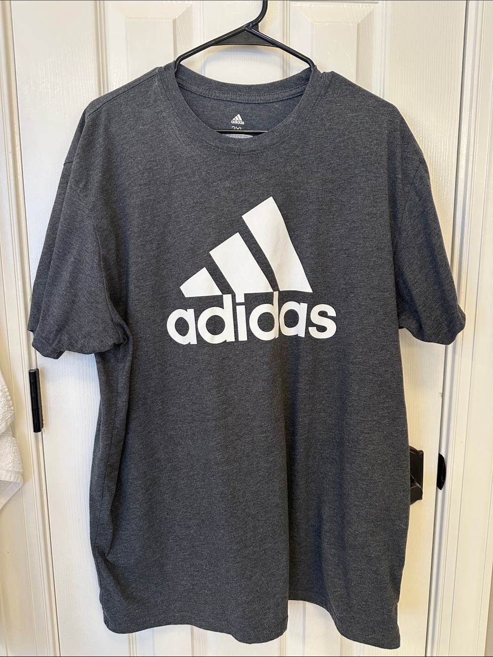 adidas Dark Gray Tee with White Logo
